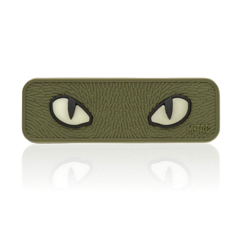 M-Tac Cat Eyes Morale Patches Tactical Patch Military Combat Hook Fasteners (Olive-PVC) - Image 1